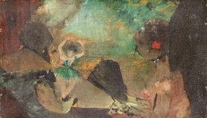 Loge、1883年頃（木の上の油） 作： Edgar Degas